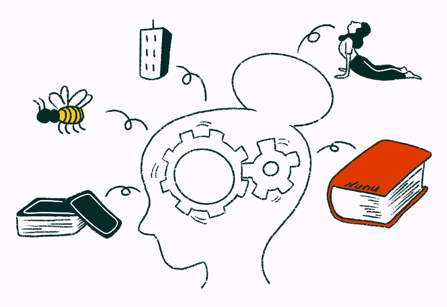 illustration d une tete qui a mille idees