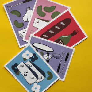 Cartes Postales colorées - 5 modèles