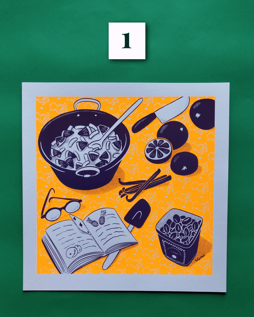 Affiche Confiture - orange fluo