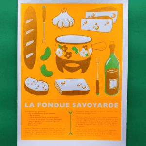 Affiche Fondue Savoyarde - orange fluo