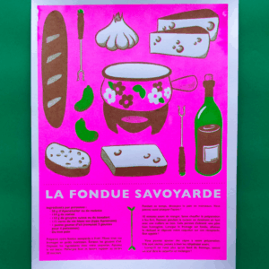 Affiche Fondue Savoyarde - rose fluo