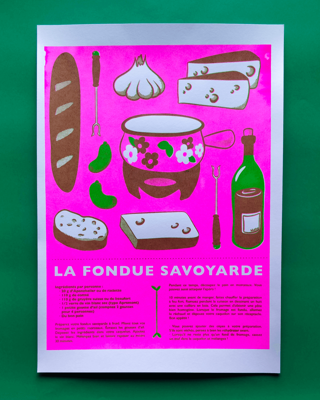 Affiche Fondue Savoyarde - rose fluo